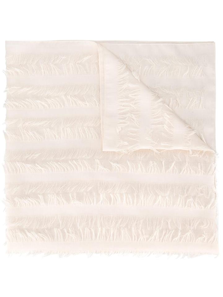 Chloé Frayed Scarf - Nude & Neutrals