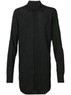 Rick Owens - Long Length Shirt - Men - Silk/wool - 56, Black, Silk/wool