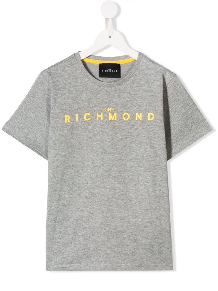 John Richmond Junior Teen Logo Print T-shirt - Grey