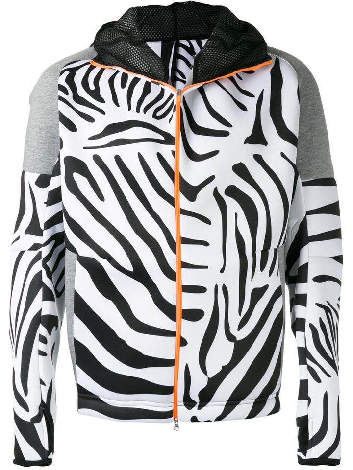Adidas By Kolor - Zebra Print Zip Hoodie - Men - Polyester/polyurethane - S, Black, Polyester/polyurethane