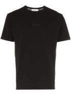 Stone Island Reverse Logo Print Cotton T-shirt - Black