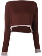 Comme Des Garçons Pre-owned 1991 Asymmetric Knitted Blouse - Brown