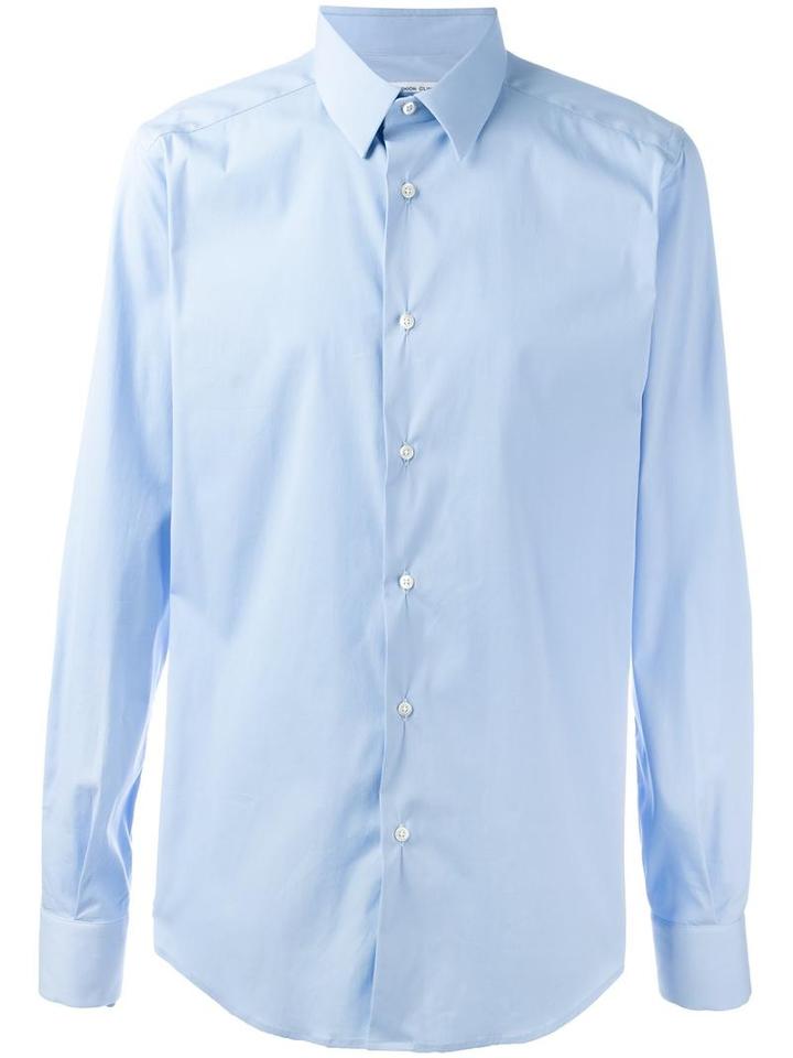 Fashion Clinic Classic Plain Shirt, Men's, Size: 39, Blue, Cotton/polyamide/spandex/elastane