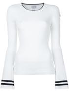 Moncler - Flared Sleeve Knitted Top - Women - Polyester/viscose - M, White, Polyester/viscose