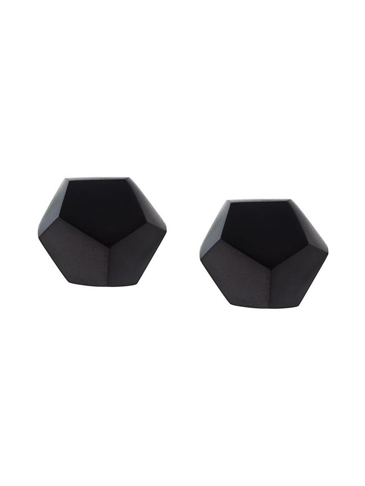 Monies Faceted Clip-on Earrings, Women's, Black
