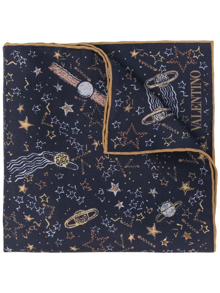 Valentino Galaxy Print Necktie - Blue