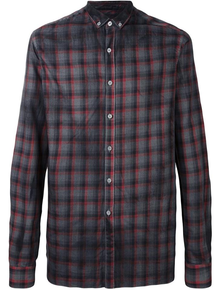 Lanvin Classic Checked Shirt, Men's, Size: 39, Black, Cotton