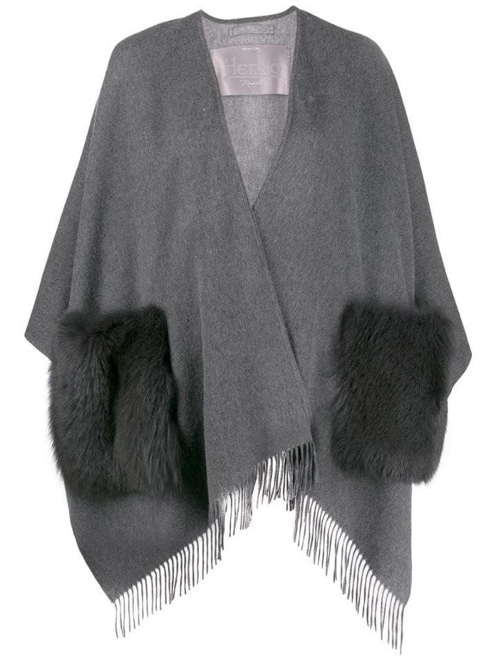 Herno Open Pocket Cape - Grey