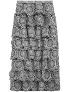 Burberry Tiered Silicone Lace Skirt - Grey