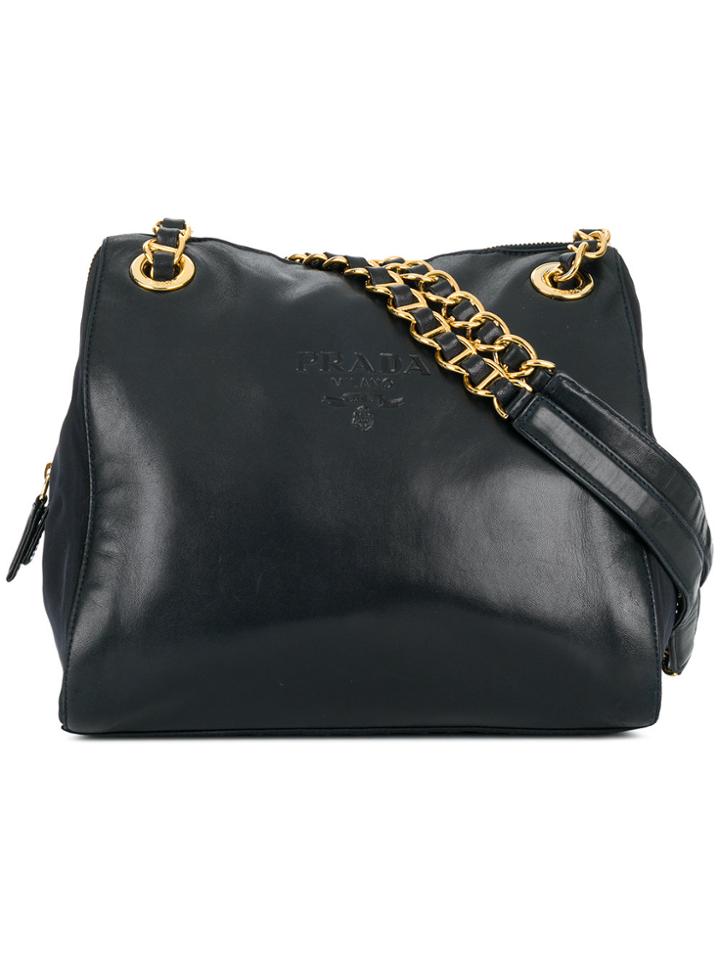 Prada Vintage Chain Straps Shoulder Bag - Black