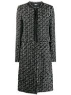 Karl Lagerfeld Detachable Bottom Boucle Coat - Black