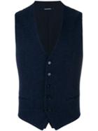 Tagliatore - Weave Waistcoat - Men - Cotton - 54, Blue, Cotton