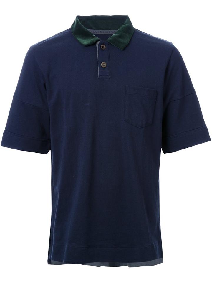 Sacai Velvet Collar Polo Shirt