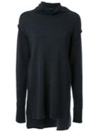 Fad Three Long Tail Knitted Blouse, Women's, Grey, Nylon/acetate/wool