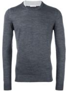 Paolo Pecora Round Neck Jumper, Men's, Size: Medium, Grey, Wool
