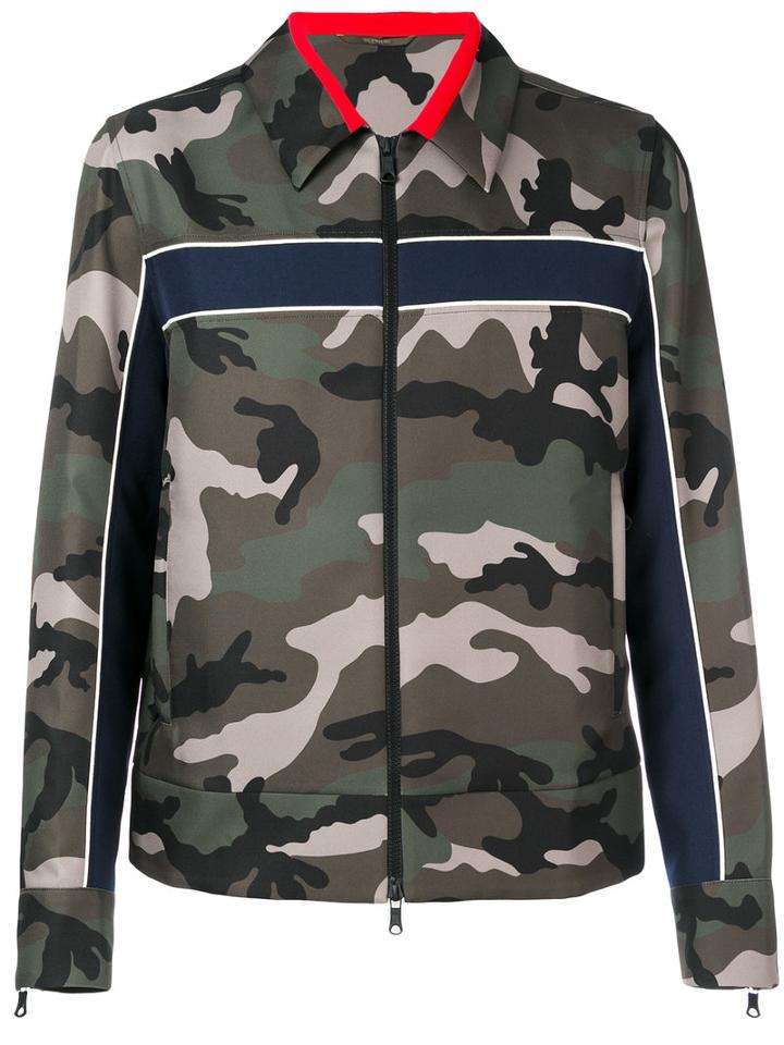 Valentino - Camouflage Long Sleeve Jacket - Men - Cotton/polyester - 46, Green, Cotton/polyester