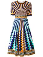 Mary Katrantzou - Geometric Pattern Flared Dress - Women - Silk/spandex/elastane/viscose - 12, Silk/spandex/elastane/viscose