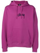Stussy Embroidered Logo Hoodie - Pink
