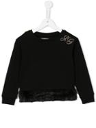 John Galliano Kids Faux Fur Trimmed Sweatshirt, Girl's, Size: 10 Yrs, Black