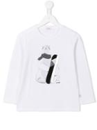 Il Gufo Snowboarding Bear T-shirt, Boy's, Size: 8 Yrs, White