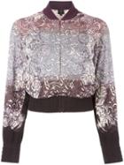 Jean Paul Gaultier Vintage Baroque Print Bomber Jacket, Women's, Size: 40, Grey