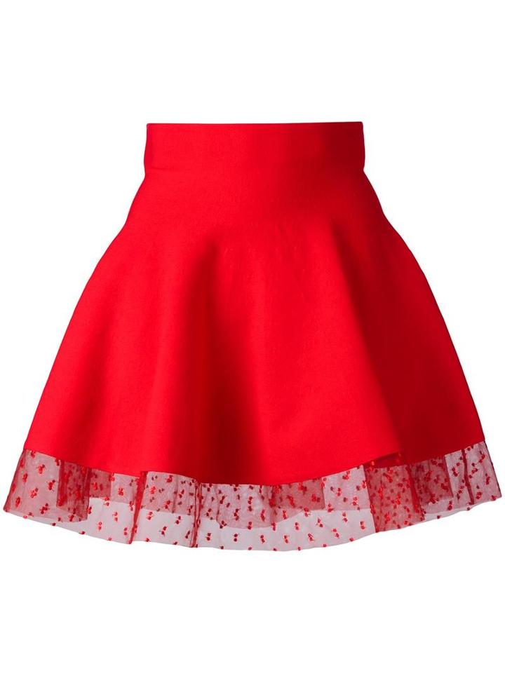 Piccione. Piccione Full Mini Skirt, Women's, Size: 42, Red, Viscose/polyester/silk