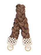 0711 Large Bead-embellished Handle - Brown