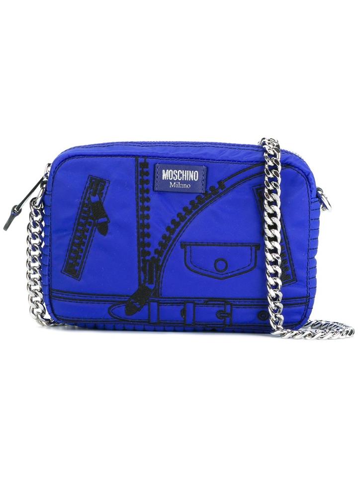 Moschino Trompe-l'oeil Shoulder Bag - Blue