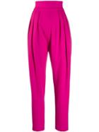 Attico High-waisted Tapered Trousers - Pink