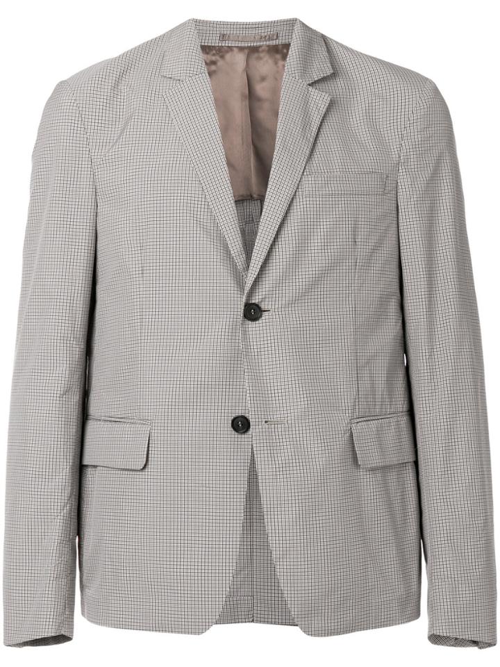 Prada Check Patterned Blazer - Brown