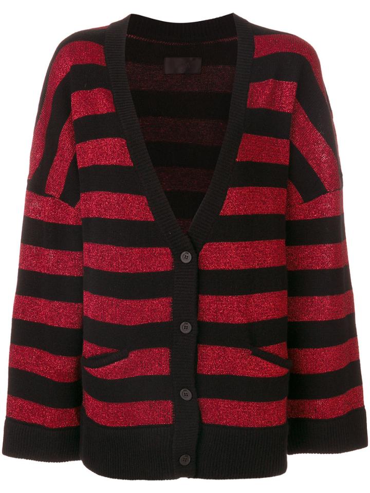 Rta Striped Cardigan - Black
