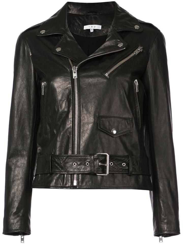 Iro Zipped Biker Jacket - Black