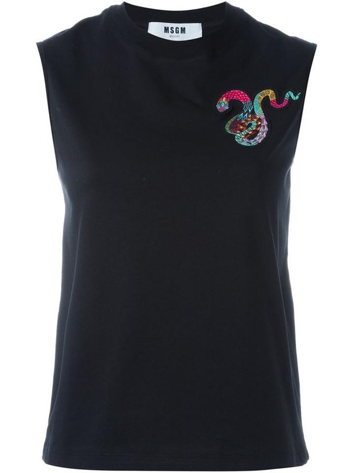 Msgm Snake Embroidery Tank