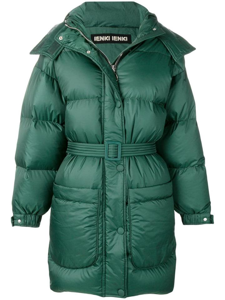 Ienki Ienki Belted Oversized Padded Jacket - Green