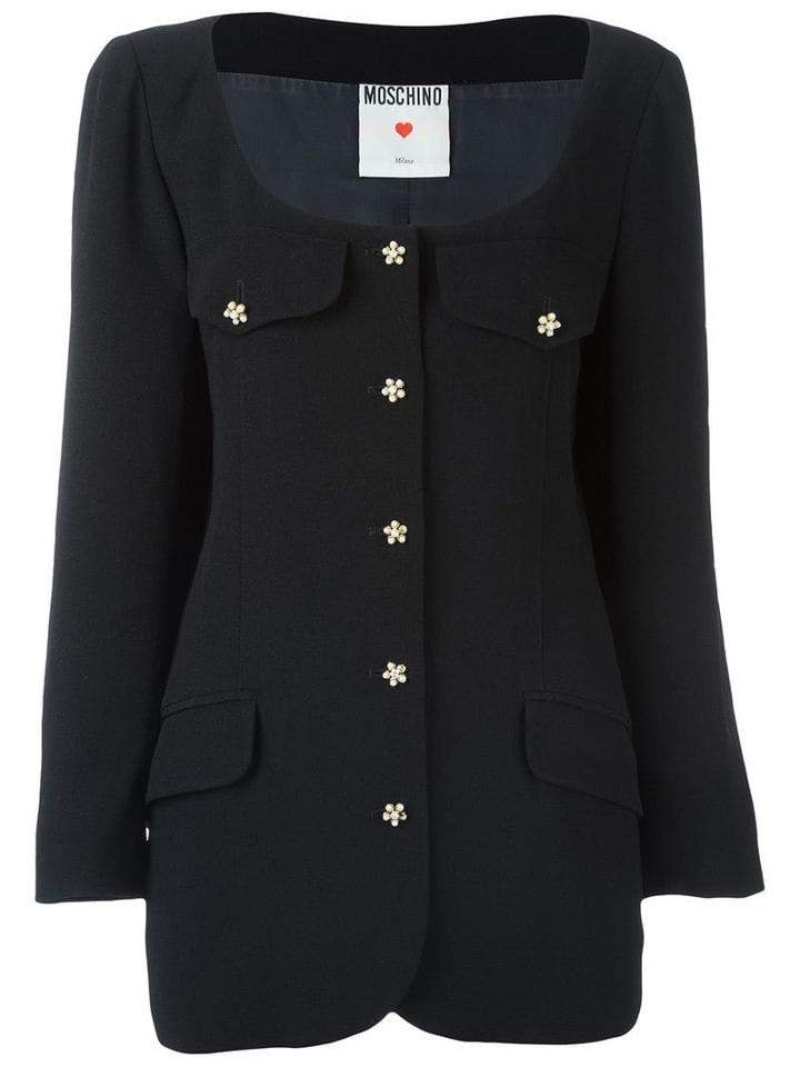 Moschino Pre-owned Scoop Neck Jacket - Black