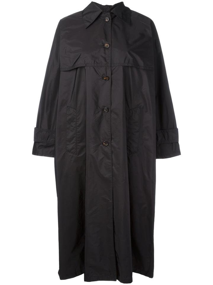 Prada - Longline Trench Coat - Women - Polyamide - 38, Women's, Black, Polyamide