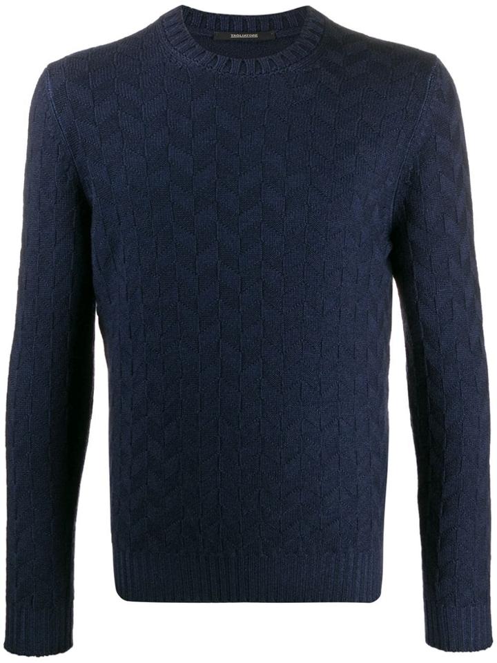 Tagliatore Wool Knitted Jumper - Blue