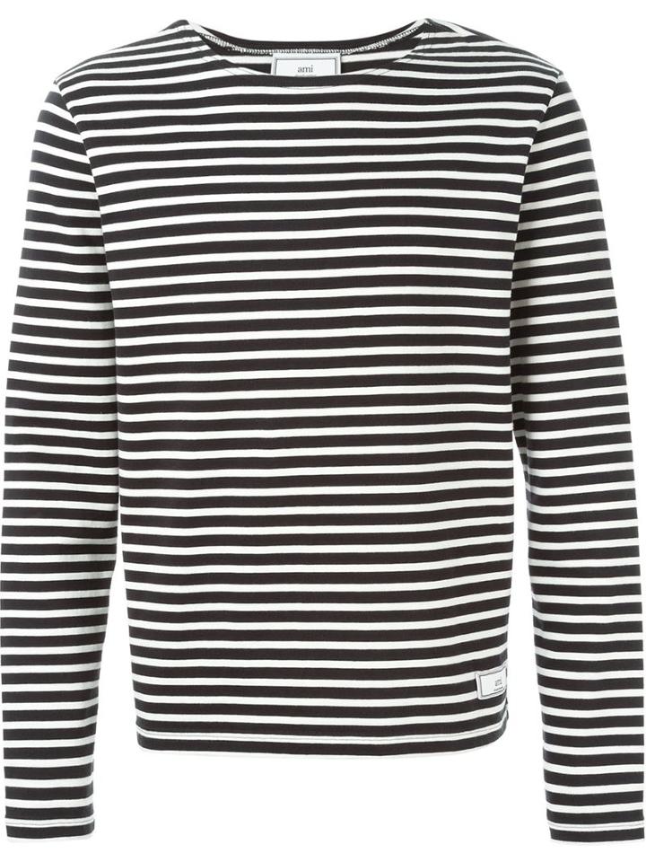 Ami Alexandre Mattiussi Striped Long Sleeved T-shirt