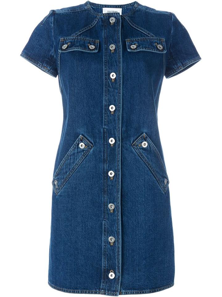 Courrèges R02 Denim Dress, Women's, Size: 40, Blue, Cotton