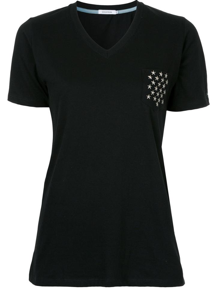 Guild Prime Star Studded Pocket V-neck T-shirt - Black