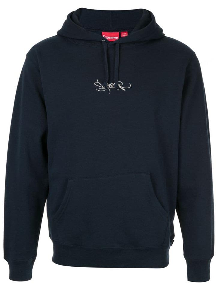 Supreme Tag Logo Hoodie Ss19 - Blue