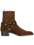 Saint Laurent 'wyatt 40' Harness Boots - Brown