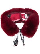 Pinko Faux Fur Collar Scarf - Red