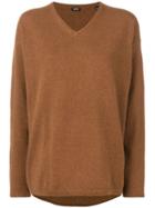 Aspesi V-neck Loose Knit Sweater - Brown