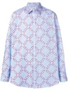 Valentino Vltn Grid Print Shirt - Blue