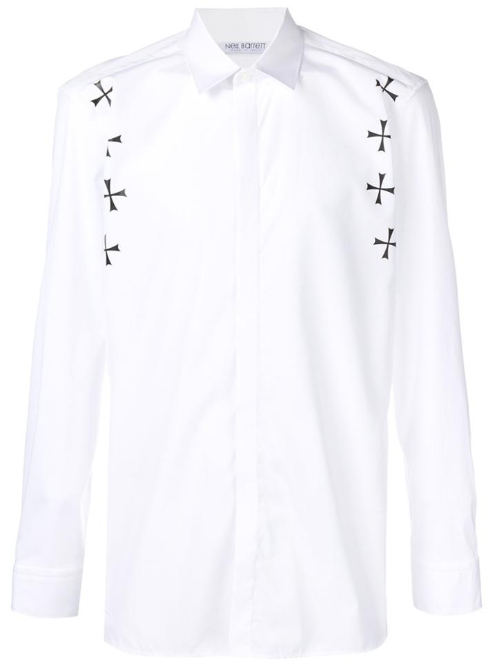Neil Barrett Maltese Cross Print Shirt - White