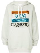 Ashish Oversized Sequined Graphic Hoodie - Grey