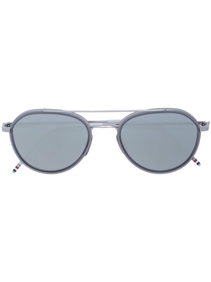 Thom Browne Eyewear Aviator Mirror Sunglasses - Metallic