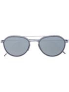 Thom Browne Eyewear Aviator Mirror Sunglasses - Metallic