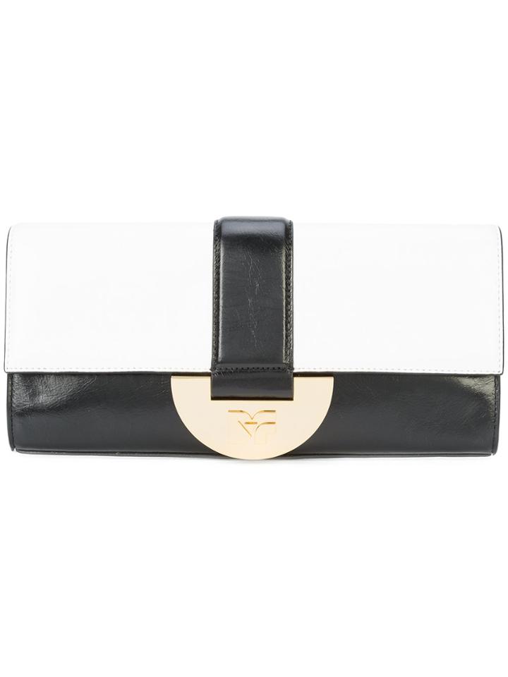 Dvf Diane Von Furstenberg Paneled Clutch Bag - Black